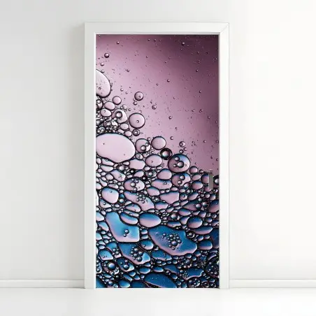 Sticker pour porte danse de bulles violettes et bleues – Wallnifity®