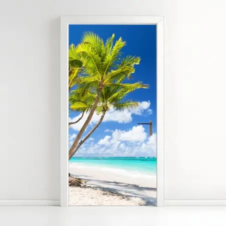Sticker pour porte paradis tropical à Punta Cana – Wallnifity®
