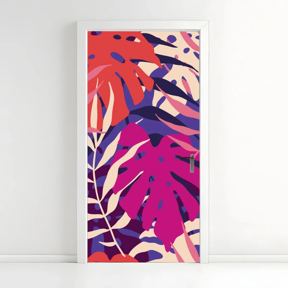 Sticker pour porte jungle rétro aux feuilles pastel – Wallnifity® Sticker pour porte jungle rétro aux feuilles pastel – Wallnifity®