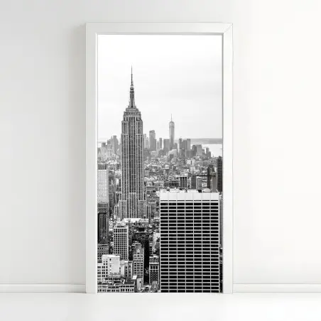 Sticker pour porte horizon de New York dominé par l'Empire State Building – Wallnifity®