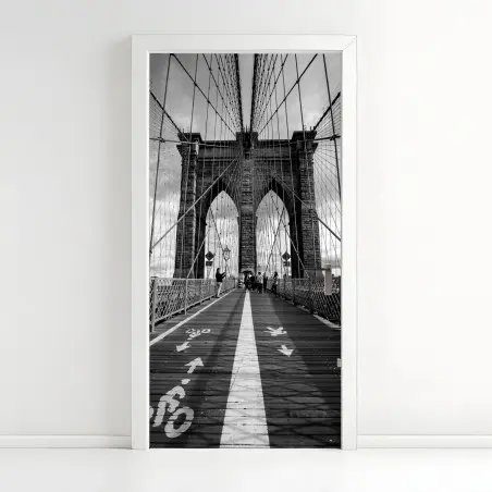 Sticker pour porte pont de Brooklyn en perspective – Wallnifity®