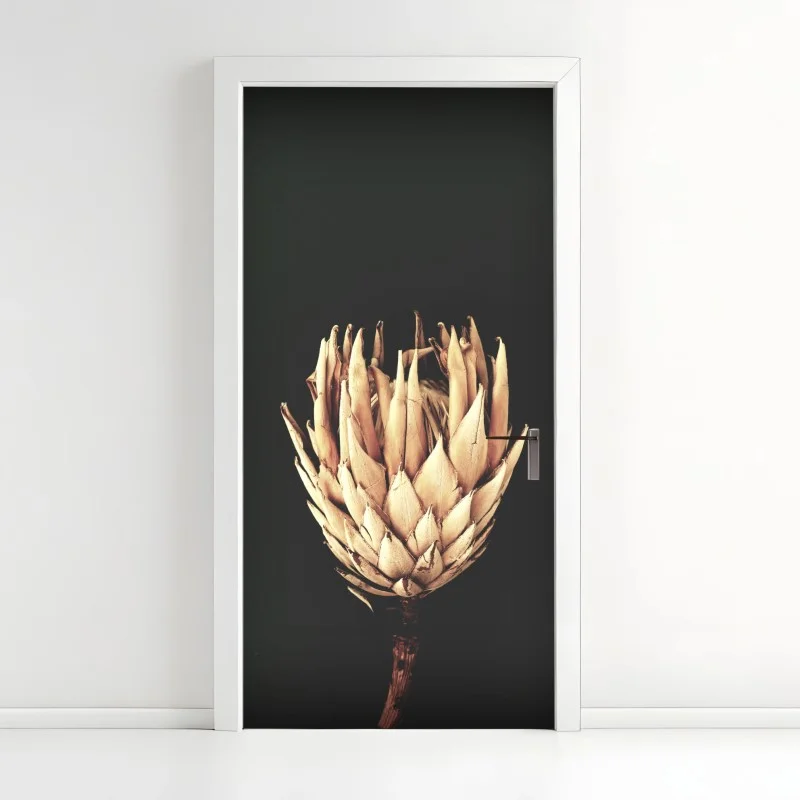 Sticker pour porte fleur séchée minimaliste sur fond sombre – Wallnifity® Sticker pour porte fleur séchée minimaliste sur fond sombre – Wallnifity®