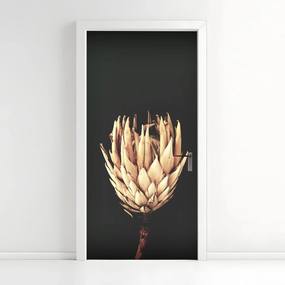 Sticker pour porte fleur séchée minimaliste sur fond sombre – Wallnifity® Sticker pour porte fleur séchée minimaliste sur fond sombre – Wallnifity®