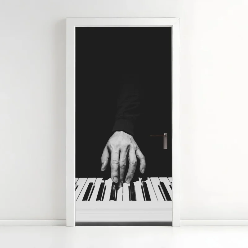 Sticker pour porte mains au piano en noir et blanc – Wallnifity® Sticker pour porte mains au piano en noir et blanc – Wallnifity®