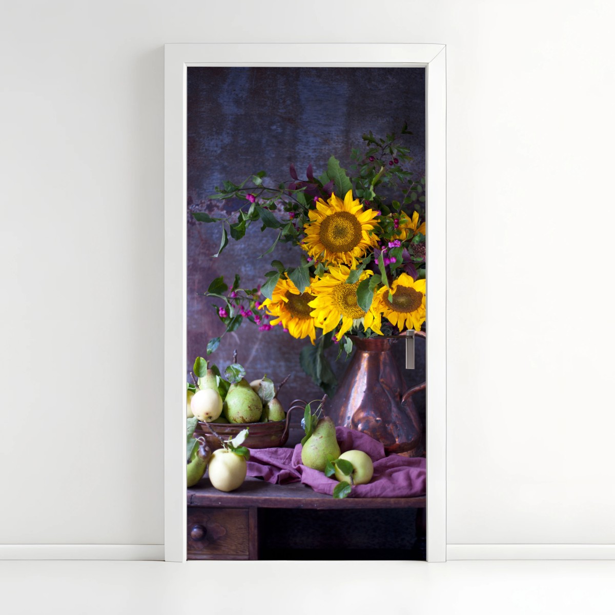 Sticker pour porte bouquet de tournesols et fruits d'automne – Wallnifity®