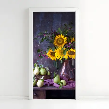 Sticker pour porte bouquet de tournesols et fruits d'automne – Wallnifity®