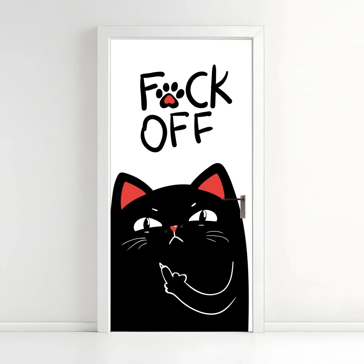 Sticker pour porte chat noir insolent au message provocateur – Wallnifity® Sticker pour porte chat noir insolent au message provocateur – Wallnifity®