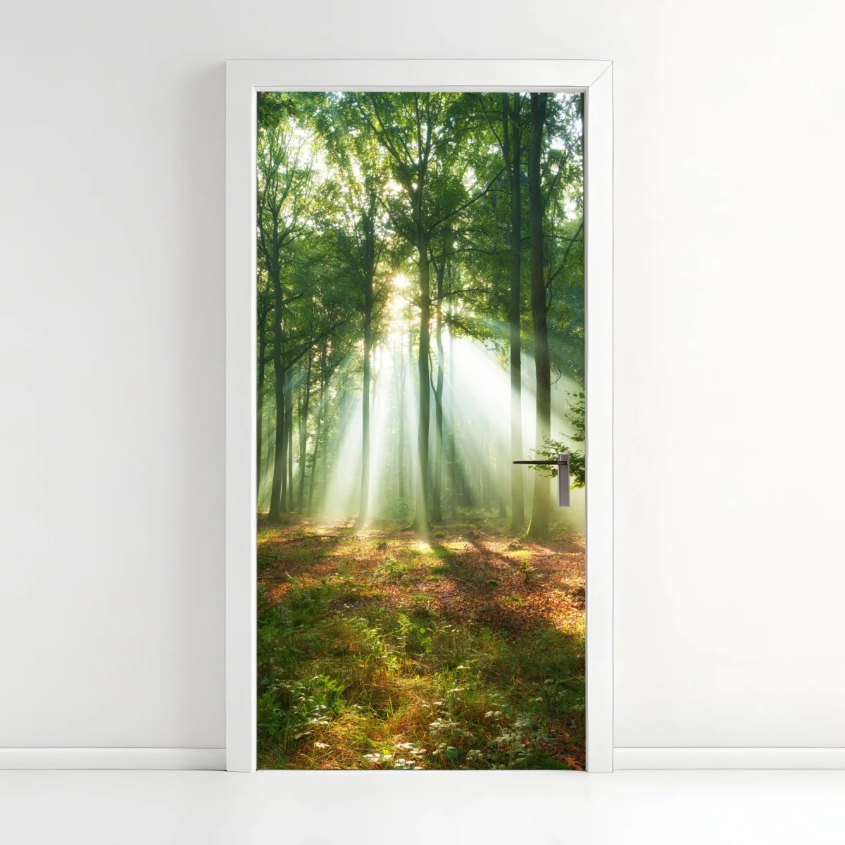 Sticker pour porte lumière matinale dans la forêt – Wallnifity® Sticker pour porte lumière matinale dans la forêt – Wallnifity®