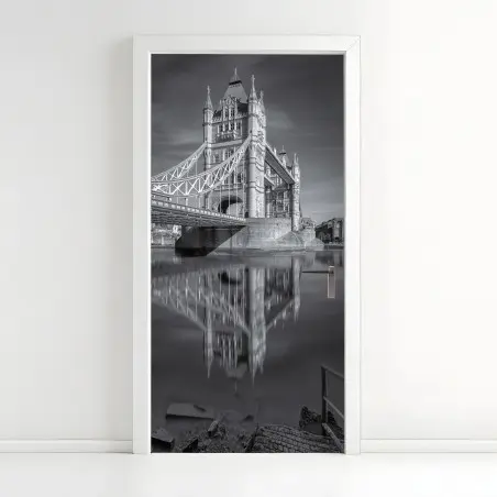 Sticker pour porte reflet majestueux du pont de Londres – Wallnifity®