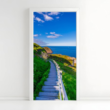 Sticker pour porte sentier côtier au bord de l'océan – Wallnifity®