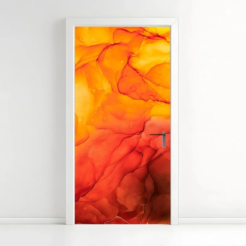 Sticker pour porte fusion d'encre orange et rouge – Wallnifity® Sticker pour porte fusion d'encre orange et rouge – Wallnifity®