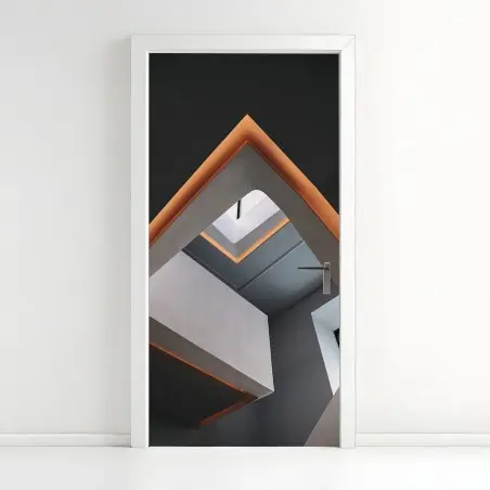 Sticker pour porte perspective intérieure géométrique – Wallnifity®