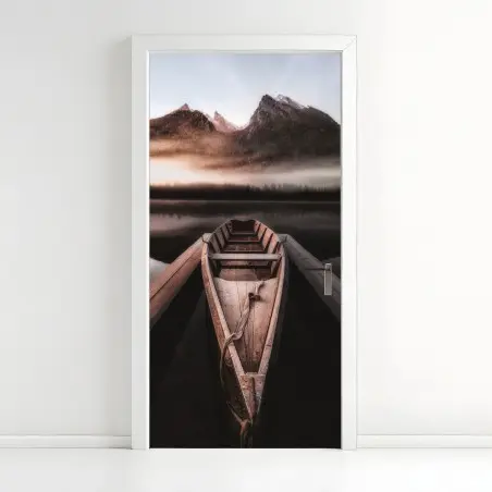 Sticker pour porte barque au lever du jour – Wallnifity®