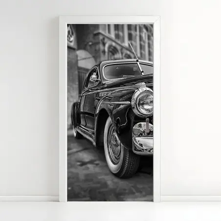 Sticker pour porte voiture classique rétro en noir et blanc – Wallnifity®