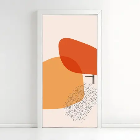 Sticker pour porte harmonie organique aux tons chauds – Wallnifity®