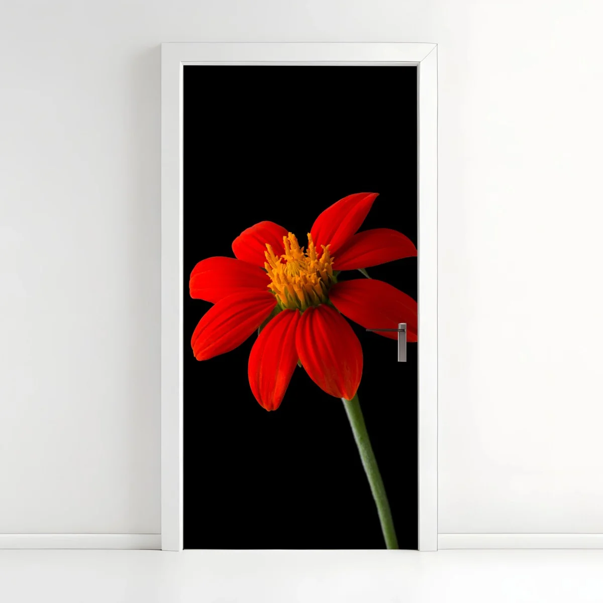 Sticker pour porte éclat rouge : fleur tropicale sur fond noir – Wallnifity® Sticker pour porte éclat rouge : fleur tropicale sur fond noir – Wallnifity®