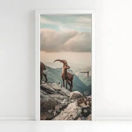 Sticker pour porte majesté du bouquetin alpin – Wallnifity®