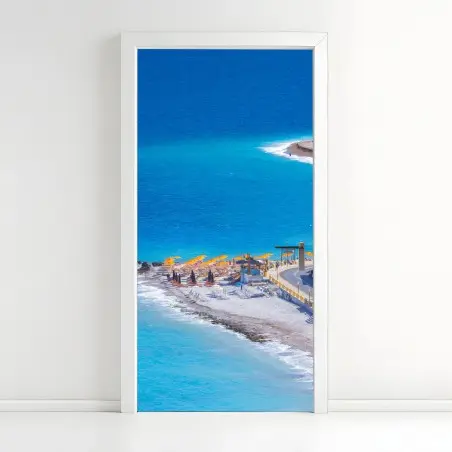 Sticker pour porte couleurs d'été à Elli Beach, Rhodes – Wallnifity®