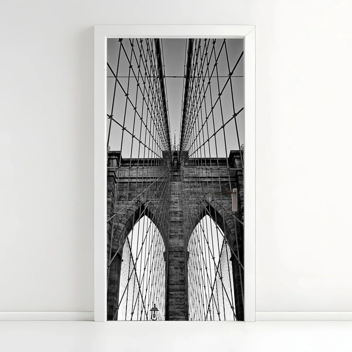Sticker pour porte perspective du pont de Brooklyn en noir et blanc – Wallnifity® Sticker pour porte perspective du pont de Brooklyn en noir et blanc – Wallnifity®