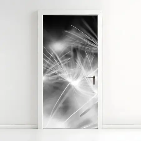 Sticker pour porte souffle de pissenlit en gros plan – Wallnifity®
