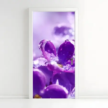 Sticker pour porte lilas en rosée matinale – Wallnifity®