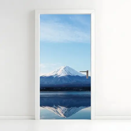Sticker pour porte reflet majestueux du Mont Fuji – Wallnifity®