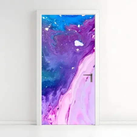 Sticker pour porte vagues acryliques bleu et rose – Wallnifity®
