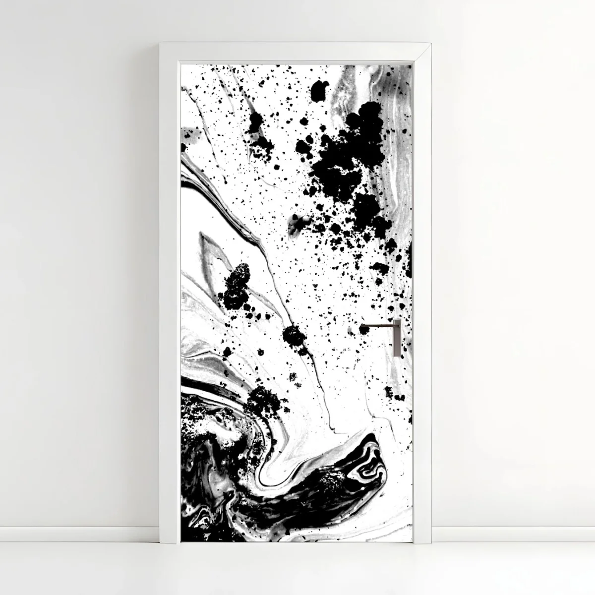 Sticker pour porte marbrure d'encre noir et blanc – Wallnifity® Sticker pour porte marbrure d'encre noir et blanc – Wallnifity®