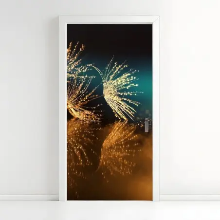 Sticker pour porte pissenlits en rosée dorée – Wallnifity®