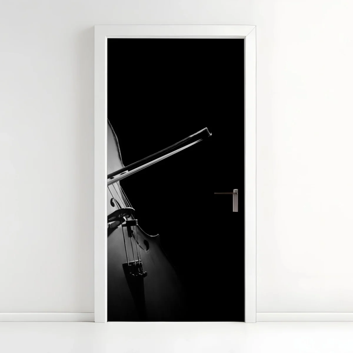 Sticker pour porte violoncelle en clair-obscur – Wallnifity® Sticker pour porte violoncelle en clair-obscur – Wallnifity®