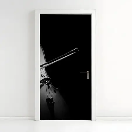 Sticker pour porte violoncelle en clair-obscur – Wallnifity®