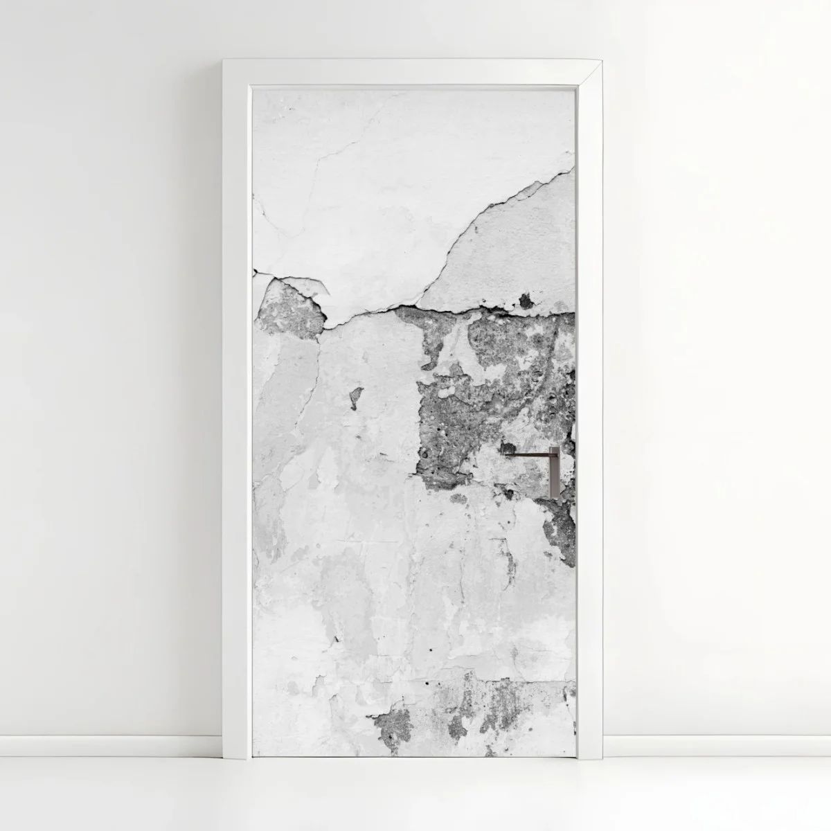 Sticker pour porte texture murale écaillée en noir et blanc – Wallnifity® Sticker pour porte texture murale écaillée en noir et blanc – Wallnifity®