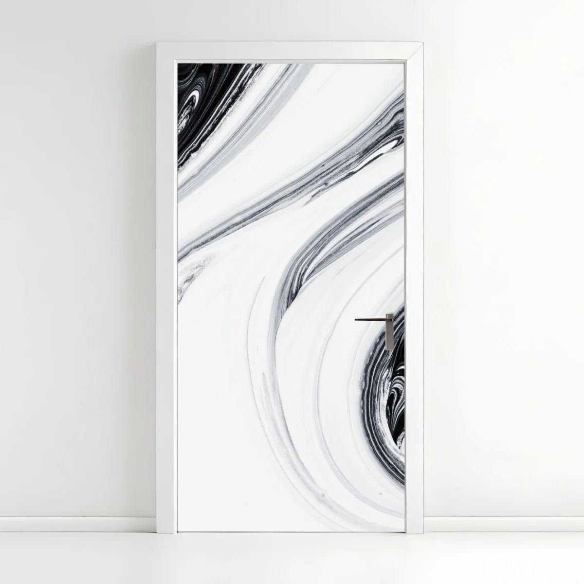 Sticker pour porte marbrure abstraite en noir et blanc – Wallnifity® Sticker pour porte marbrure abstraite en noir et blanc – Wallnifity®