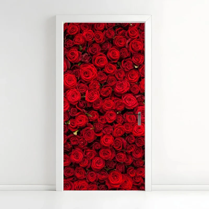 Sticker pour porte mur de roses rouges intenses – Wallnifity® Sticker pour porte mur de roses rouges intenses – Wallnifity®