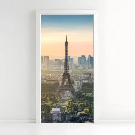 Sticker pour porte coucher de soleil sur la Tour Eiffel à Paris – Wallnifity®