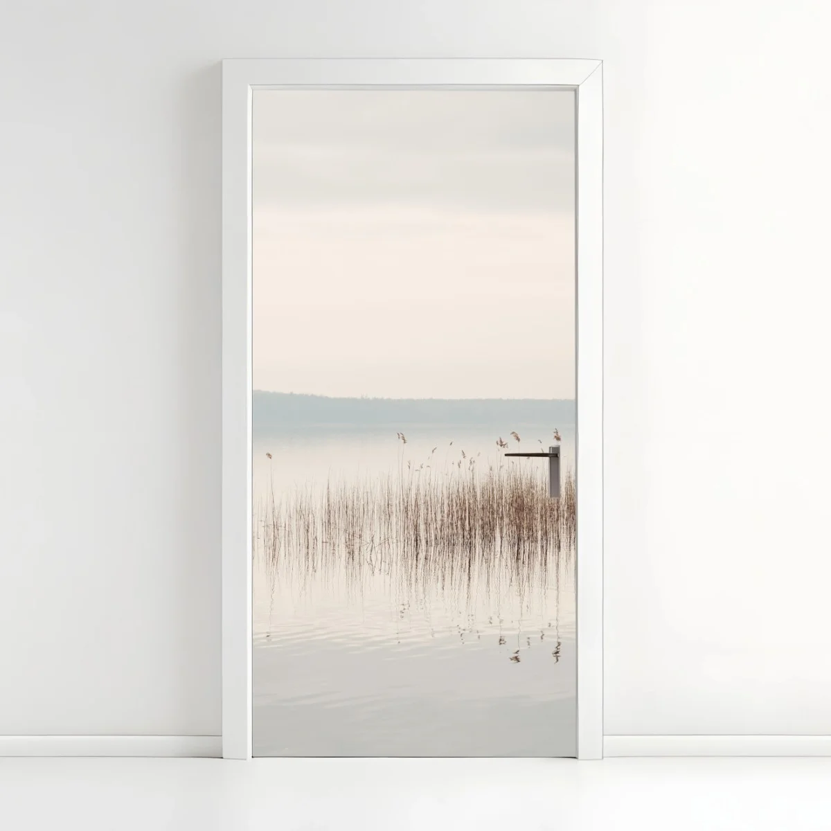 Sticker pour porte brume sur le lac et roseaux – Wallnifity® Sticker pour porte brume sur le lac et roseaux – Wallnifity®