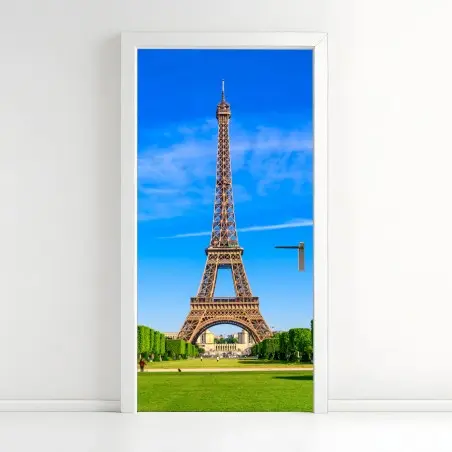Sticker pour porte vue emblématique de la Tour Eiffel au Champ de Mars – Wallnifity®