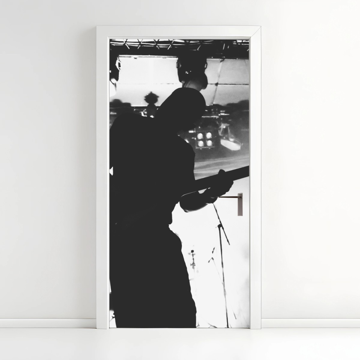 Sticker pour porte silhouette de guitariste en concert – Wallnifity®