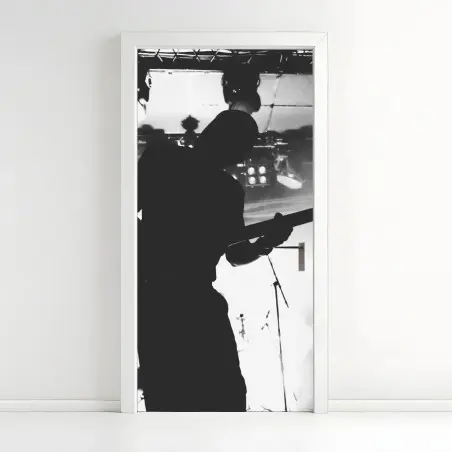 Sticker pour porte silhouette de guitariste en concert – Wallnifity®