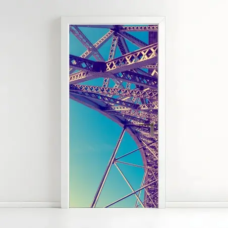Sticker pour porte structure métallique en perspective pour décoration murale – Wallnifity®