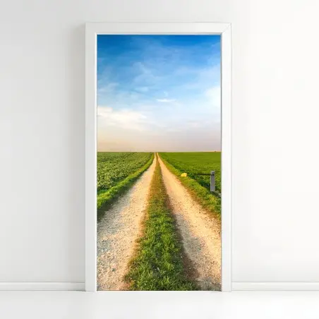Sticker pour porte chemin rural vers l'horizon – Wallnifity®