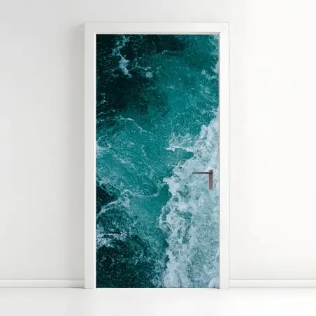 Sticker pour porte symphonie d'écume et d'azur – Wallnifity®