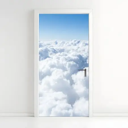Sticker pour porte mer de nuages et ciel bleu – Wallnifity®