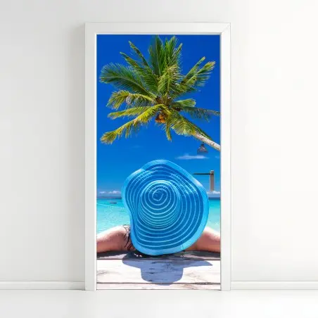 Sticker pour porte détente sous les palmiers – Wallnifity®