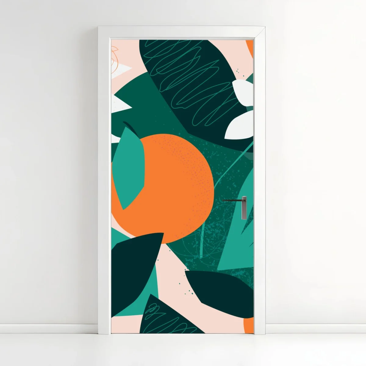 Sticker pour porte composition botanique tropicale aux agrumes – Wallnifity® Sticker pour porte composition botanique tropicale aux agrumes – Wallnifity®
