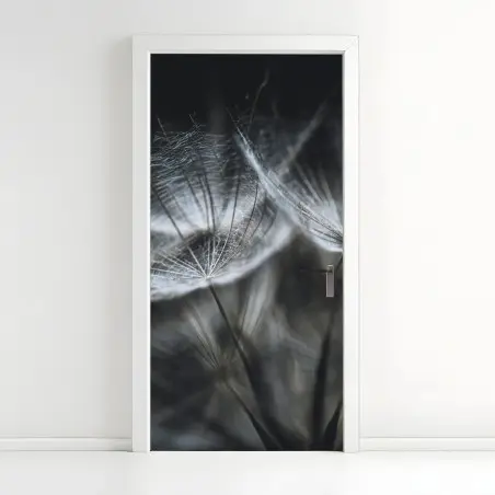 Sticker pour porte souffle de pissenlit en macro – Wallnifity®