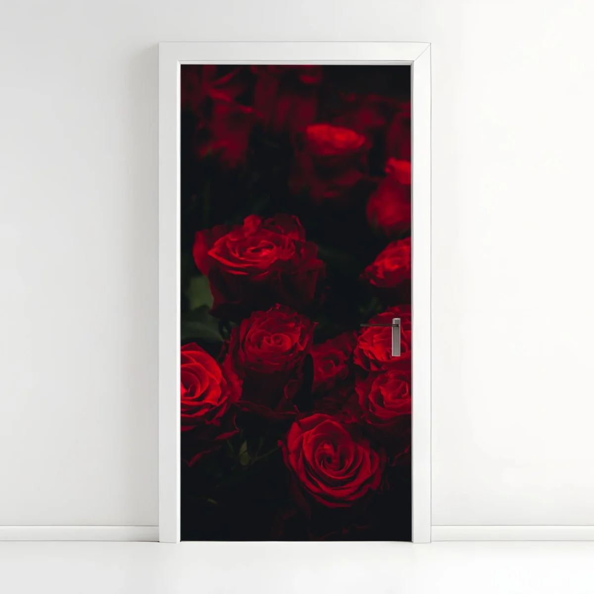 Sticker pour porte roses rouges en clair-obscur – Wallnifity® Sticker pour porte roses rouges en clair-obscur – Wallnifity®