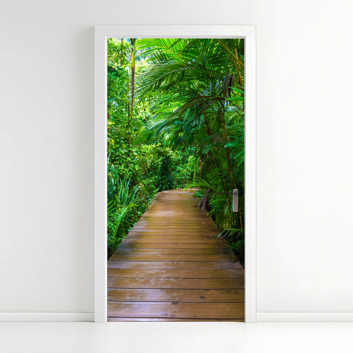 Sticker pour porte passerelle en mangrove, évasion verdoyante – Wallnifity®