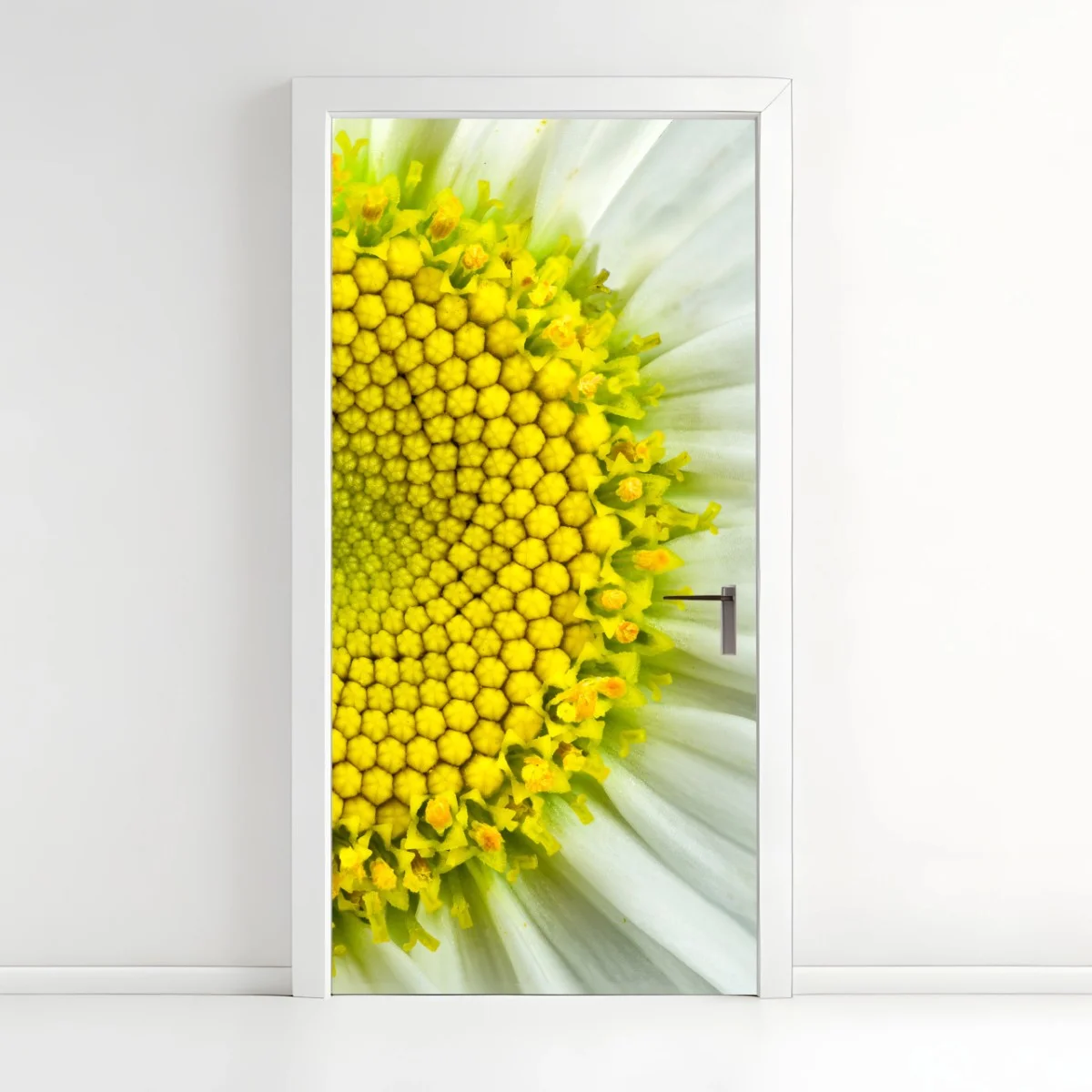 Sticker pour porte marguerite en gros plan : spirale botanique – Wallnifity® Sticker pour porte marguerite en gros plan : spirale botanique – Wallnifity®