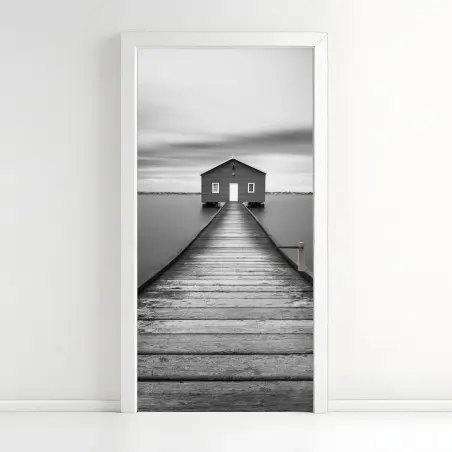 Sticker pour porte cabane au bout de la jetée – Wallnifity®